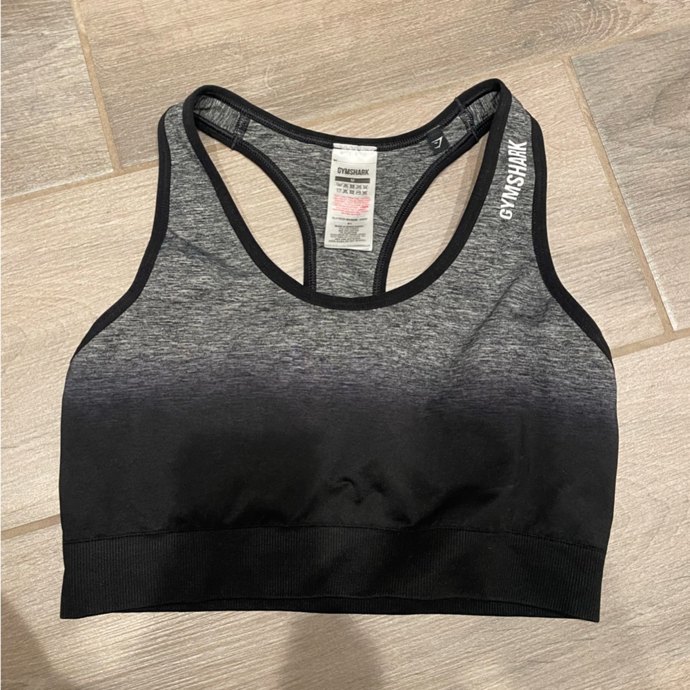 Gymshark Women's Black and Gray Sports Bra